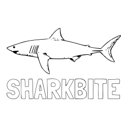 SHARKBITE Coloring Page and Realistic Shark Coloring Page