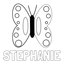 Online Created Coloring Page - STEPHANIE Coloring Page and Easy Butterfly Coloring Page