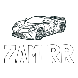 ZAMIRR Coloring Page and Coloring Page of a Fast Sport's Car
