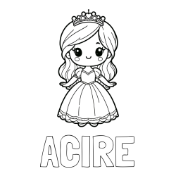 Online Created Coloring Page - ACIRE Coloring Page and Coloring Page of a Cute Princess