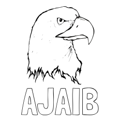 AJAIB Coloring Page and American Bald Eagle Head Coloring Page