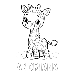 ANDRIANA Coloring Page and Playful Giraffe Coloring Page