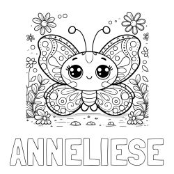 ANNELIESE Coloring Page and Cute Butterfly Coloring Page