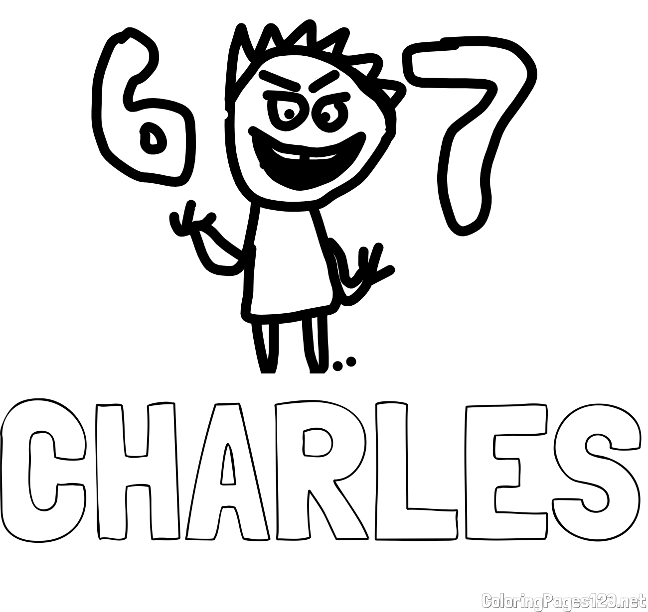 CHARLES Coloring Page and 676767676767676767676767