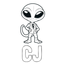 Online Created Coloring Page - CJ Coloring Page and Alien Coloring Page