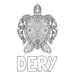 Online Created Coloring Page - DERY Coloring Page and Sea Turtle Mandala Coloring Page