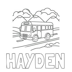 Online Created Coloring Page - HAYDEN Coloring Page and Free Printable Coloring Page of a School Bus