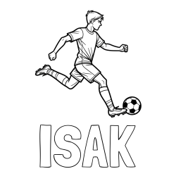 ISAK Coloring Page and Soccer Player in Action Coloring Page