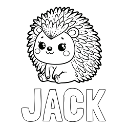 JACK Coloring Page and Cute Hedgehog Coloring Page