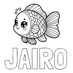 JAIRO Coloring Page and Coloring Page of a Cute Fish