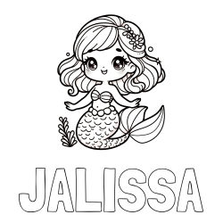 JALISSA Coloring Page and Coloring Page of a Charming Mermaid