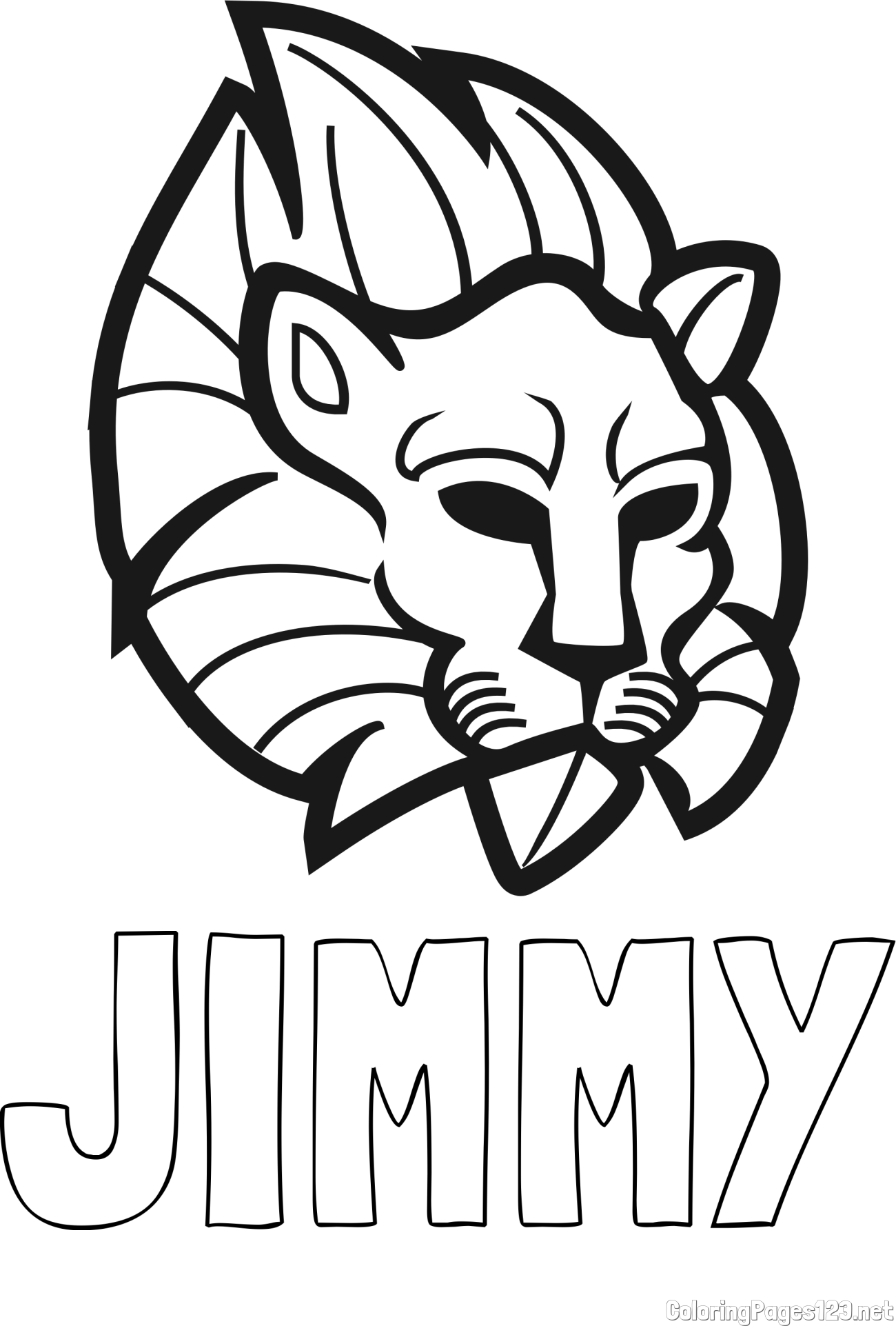 JIMMY Coloring Page and Abstract Lion Face Coloring Page