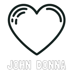 JOHN  DONNA Coloring Page and Free Printable Coloring Page of a Heart