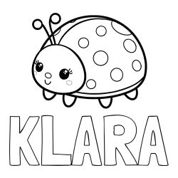 KLARA Coloring Page and Smiling Ladybug Coloring Page