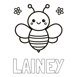 LAINEY Coloring Page and Children's Bee Coloring Page