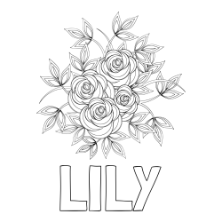 Online Created Coloring Page - LILY Coloring Page and Rose Mandala Coloring Page
