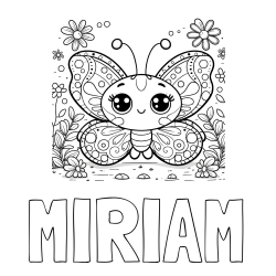 Online Created Coloring Page - MIRIAM Coloring Page and Cute Butterfly Coloring Page