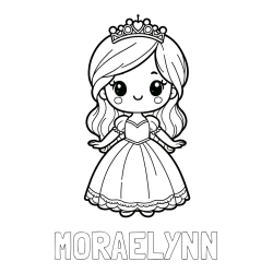 Online Created Coloring Page - MORAELYNN Coloring Page and Coloring Page of a Cute Princess