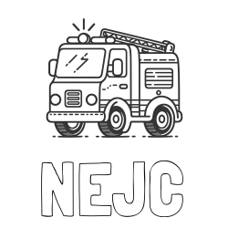 NEJC Coloring Page and Easy Coloring Page of a Fire Truck