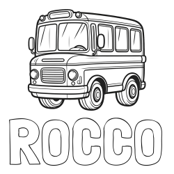 ROCCO Coloring Page and Children's Coloring Page of a Bus