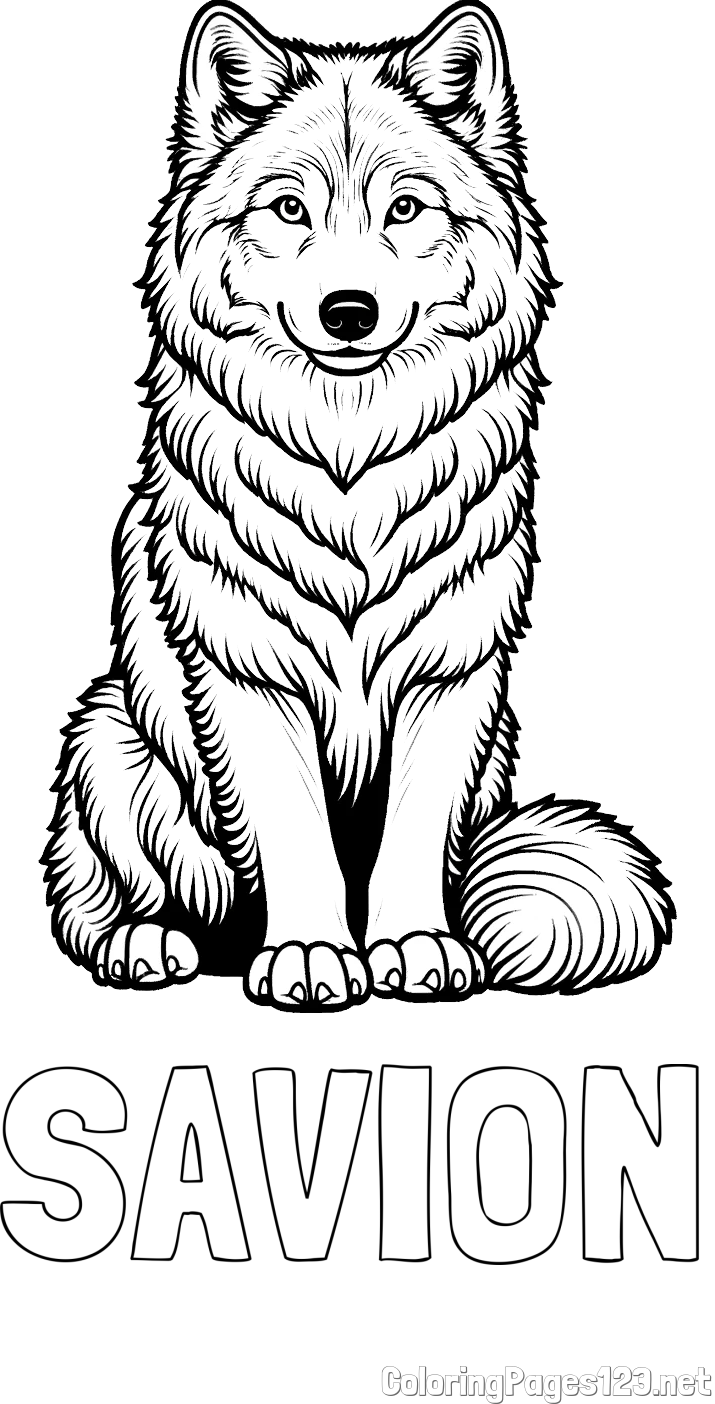 SAVION Coloring Page and Beautiful Wolf Coloring Page