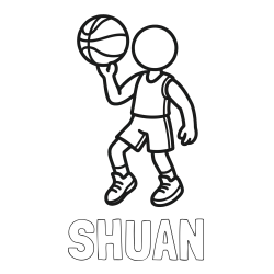 SHUAN Coloring Page and Children's Coloring Page of Basketball Player