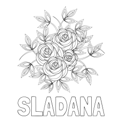 SLAĐANA Coloring Page and Rose Mandala Coloring Page