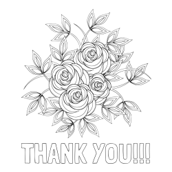 THANK YOU!!! Coloring Page and Rose Mandala Coloring Page