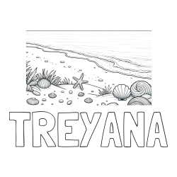 Online Created Coloring Page - TREYANA Coloring Page and Beautiful Seashore Coloring Page