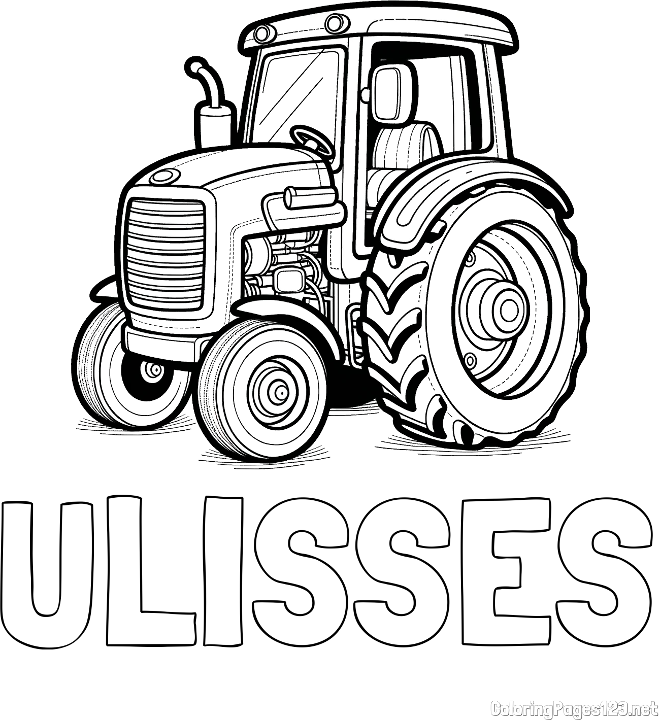 ULISSES Coloring Page and Tractor Coloring Page - Realistic and Beautiful