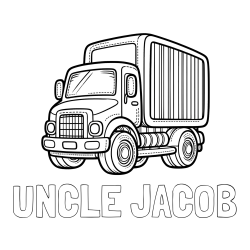 Online Created Coloring Page - UNCLE JACOB Coloring Page and Large Truck Coloring Page