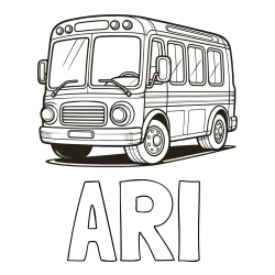 ARI Coloring Page and Coloring Page of a Big Bus
