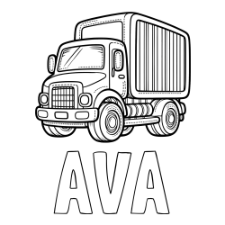 AVA Coloring Page and Large Truck Coloring Page