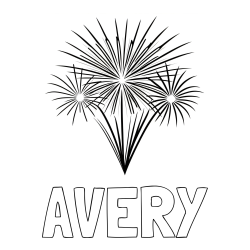 Online Created Coloring Page - AVERY Coloring Page and Beautiful New Year’s Fireworks Coloring Page