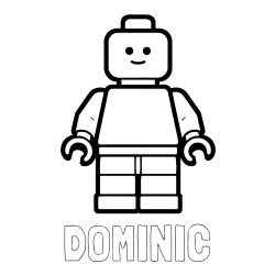DOMINIC Coloring Page and Easy LEGO Character Coloring Page