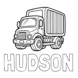 HUDSON Coloring Page and Large Truck Coloring Page
