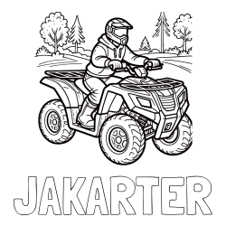 JAKARTER Coloring Page and Motorist on ATV Coloring Page