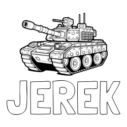 JEREK Coloring Page and Large Tank Coloring Page