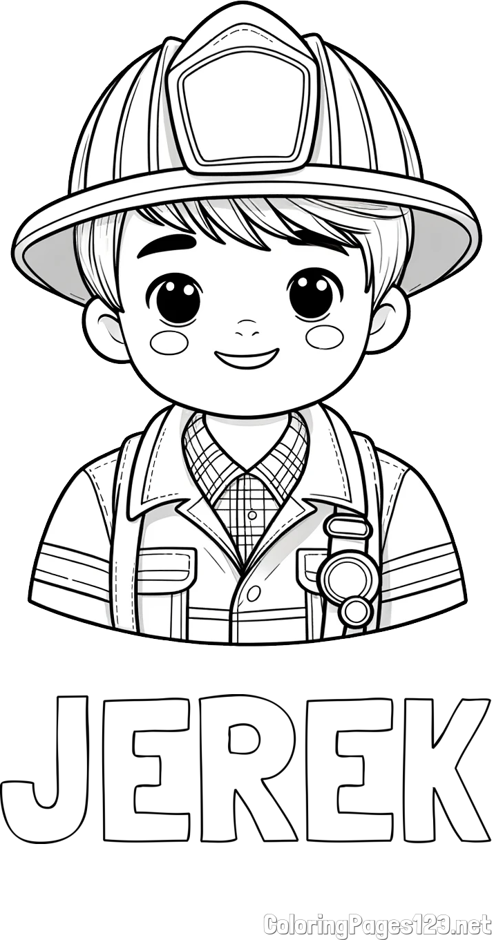 JEREK Coloring Page and Young firefighter's coloring page