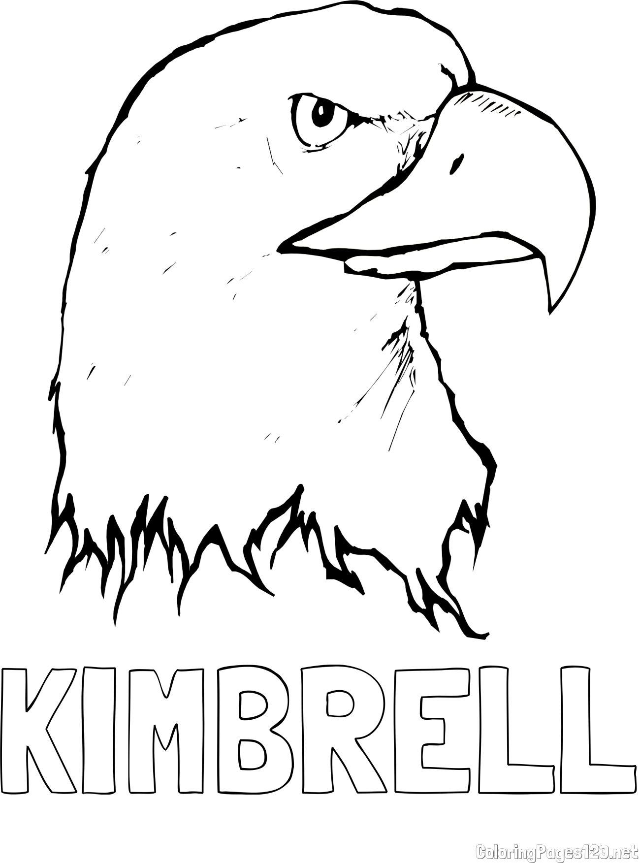 KIMBRELL Coloring Page and American Bald Eagle Head Coloring Page
