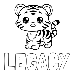 LEGACY Coloring Page and Cute Tiger Cub Coloring Page