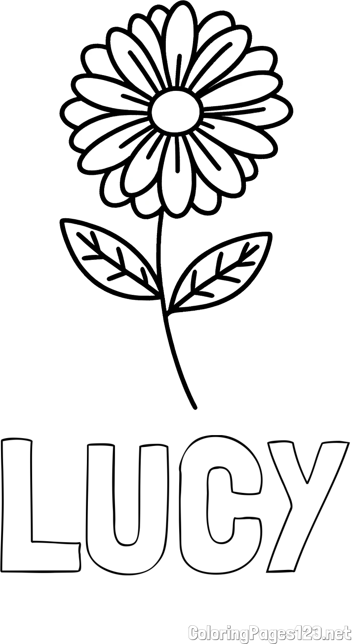 LUCY Coloring Page and Flower Coloring Page