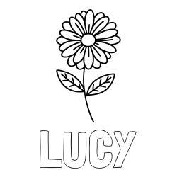 LUCY Coloring Page and Flower Coloring Page