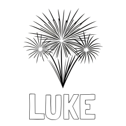 Online Created Coloring Page - LUKE Coloring Page and Beautiful New Year’s Fireworks Coloring Page