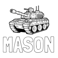 MASON Coloring Page and Large Tank Coloring Page