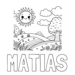 Online Created Coloring Page - MATIAS Coloring Page and Sunny Nature Coloring Page