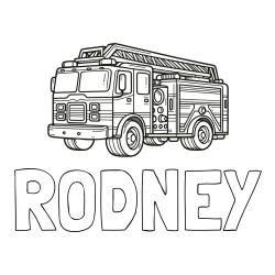 Online Created Coloring Page - RODNEY Coloring Page and Coloring Page of a Huge Fire Truck