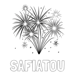 SAFIATOU Coloring Page and Big Fireworks Coloring Page