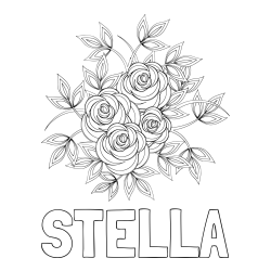 STELLA Coloring Page and Rose Mandala Coloring Page
