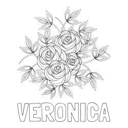 VERONICA Coloring Page and Rose Mandala Coloring Page